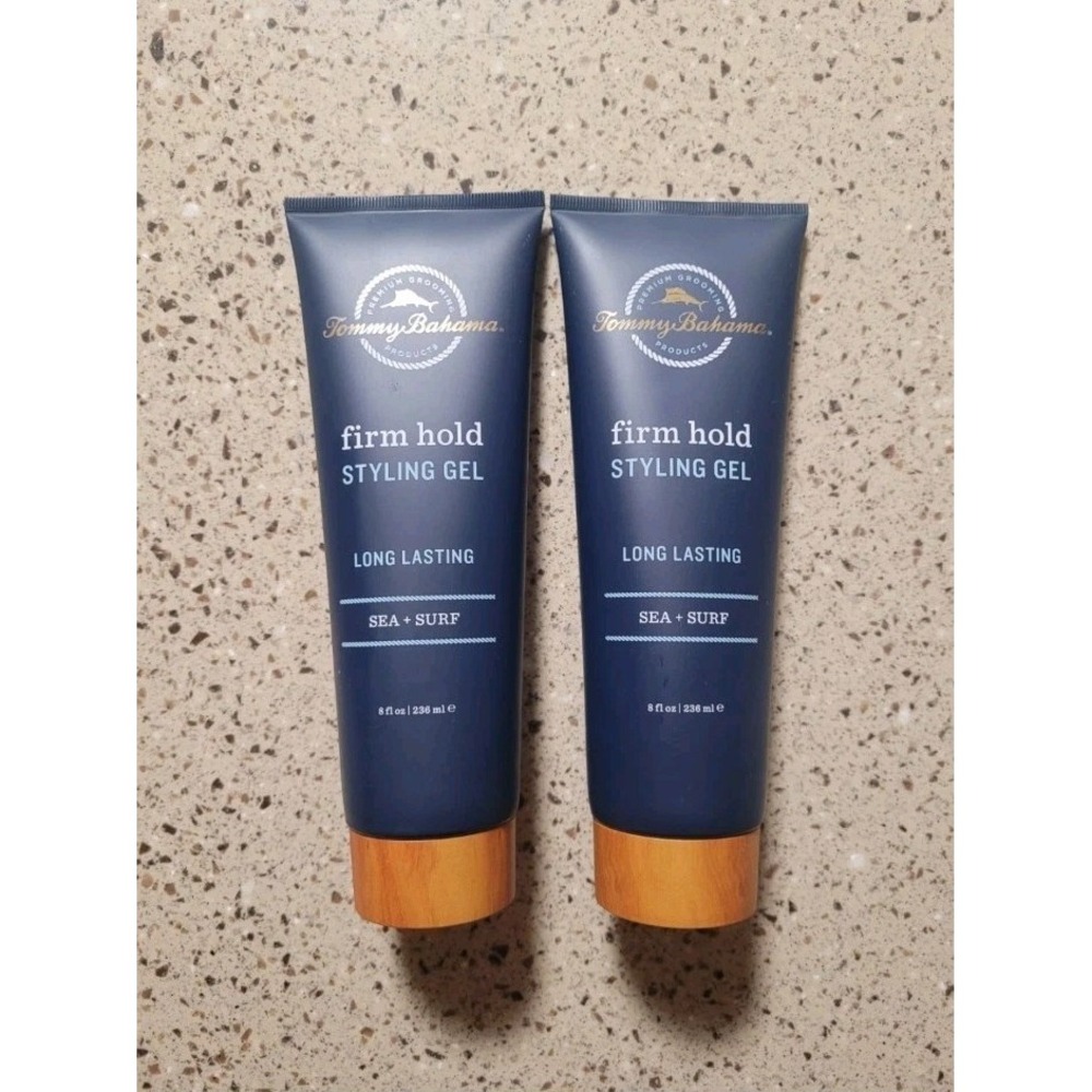 2 Tommy Bahama Firm Hold Styling Gel Long Lasting Sea + Surf 8 oz Each SEALED